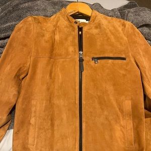 Brand new Coach Tan suede racer jacket size men’s Medium